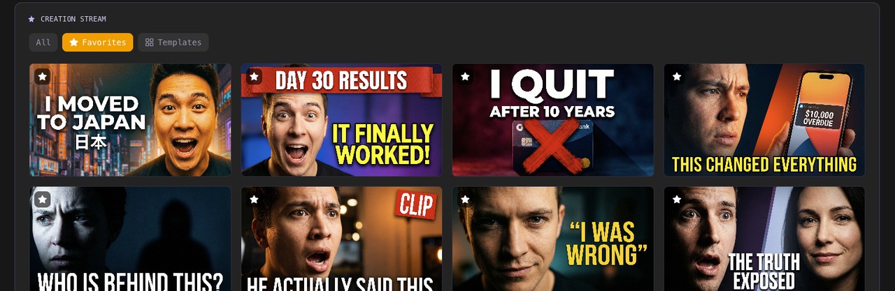 ThumbGen generating multiple thumbnail variations from a single prompt